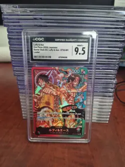 One Piece CGC 9.5 GEM MINT Luffy & Ace Leader 2026 ST30-001 ST30 Japanese - Image 1