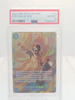 One Piece - Carrying on His Will - Portgas.D.Ace - OP13-119 SEC - PSA 10 - Image 1