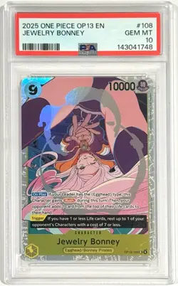 2025 One Piece Jewelry Bonney Op13-108 SR Carrying on His Will PSA 10 English - Image 1