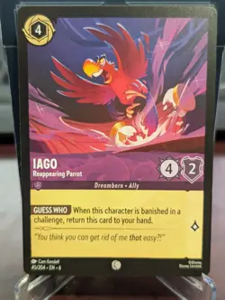 Iago Reappearing Parrot 45/204 Disney Lorcana Azurite Sea TCG Non Foil NM - Image 1
