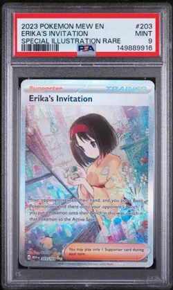 2023 Pokemon Mew EN Erika's Invitation Special Illustration Rare MT PSA 9 #203 - Image 1