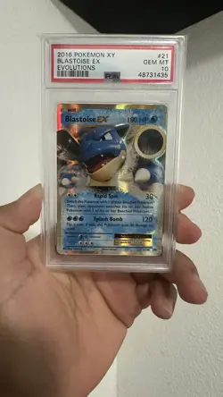 PSA 10 GEM MINT! 2016 Pokemon XY Blastoise EX Evolutions #21 - Image 1