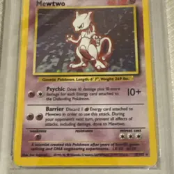 Pokemon Mewtwo TCG Holo Rare Card 10/102 Base Set Unlimited PSA 4 - Image 5