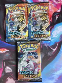 Pokemon TCG Sun & Moon Cosmic Eclipse Booster Pack x 3 - New & Sealed - Image 1
