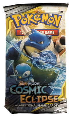 Pokemon TCG Sun & Moon Cosmic Eclipse Booster Pack Blastoise & Piplup - Image 1
