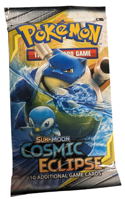 Pokemon TCG Sun & Moon Cosmic Eclipse Booster Pack Blastoise & Piplup - Image 1