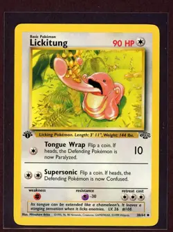 1st Ed Lickitung Non-Holo 1999 WOTC Pokemon Card 38/64 Jungle Set NM - Image 1