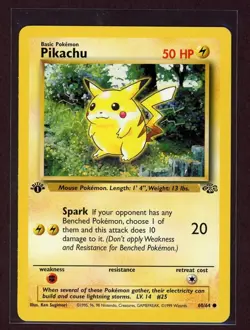 1st Ed Pikachu Non-Holo 1999 WOTC Pokemon Card 60/64 Jungle Set NM/M - Image 1