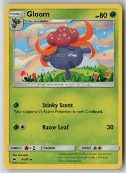 Gloom 5/147 Pokemon Burning Shadows Uncommon Card Lightly Played (LP) 1 - Image 1