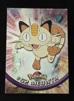 2000 Topps Chrome Series 1 Meowth #52 TV Animation Series Pokemon Card foil - Image 1