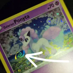 HD WHOLE SWIRL 🌀💫 Galarian Ponyta SWSH013 Cosmos Holo Promo 2020 Pokemon Card - Image 1
