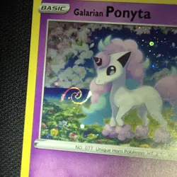 HD WHOLE SWIRL 🌀💫 Galarian Ponyta SWSH013 Cosmos Holo Promo 2020 Pokemon Card - Image 2
