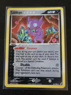 Sableye EX Crystal Guardians Holo Pokemon TCG Card 10/100 - Image 1