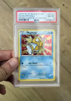 #XY143 SWIRL MAGIKARP-HOLO PSA 8 2016 POKEMON XY BLACK STAR PROMO - Image 1