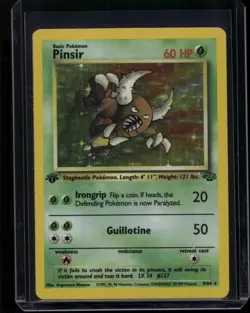 Pokemon TCG Pinsir 9/64 Jungle 1st Edition Holo Rare NM - Image 1