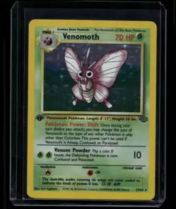Pokemon TCG Venomoth 13/64 Jungle 1st Edition Holo Rare NM - Image 1