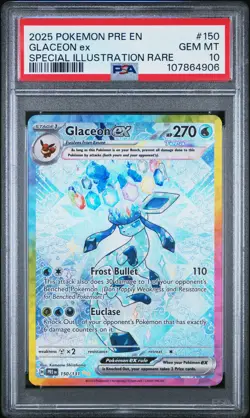 2025 POKEMON PRE EN-PRISMATIC EVOLUTIONS #150 GLACEON EX PSA 10 - Image 1