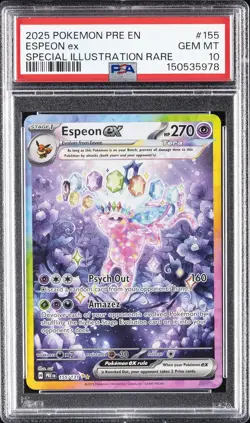 2025 POKEMON PRE EN-PRISMATIC EVOLUTIONS #155 ESPEON EX PSA 10 - Image 1