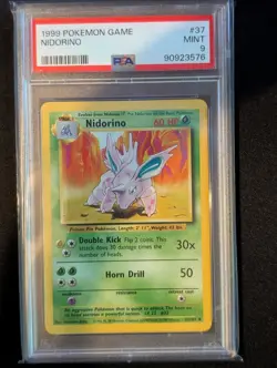 Pokemon TCG Nidorino 37/102 Base Set PSA 9 - Image 1