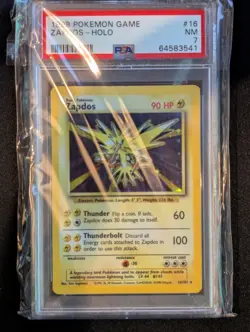 Pokemon TCG Zapdos 16/102 Base Set PSA 7 - Image 1