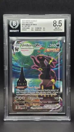 Umbreon VMAX 215/203 Alt Art Holo BGS 8.5 Pokemon Evolving Skies Moonbreon - Image 1