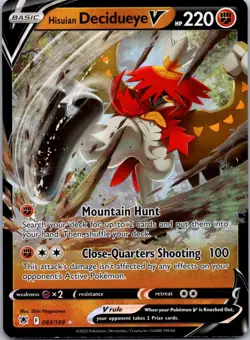 Hisuian Decidueye V 083/189 Astral Radiance Pokemon TCG Holo V Rare LP - Image 1
