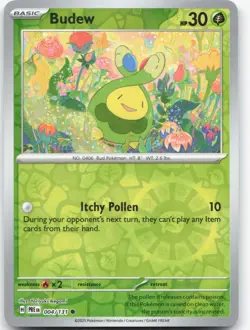 BUDEW 004/131 Prismatic Evolutions Pokemon Reverse Holo Common Near Mint - Image 1