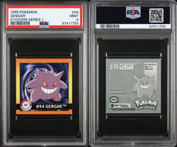 PSA 9 Gengar Japanese Pokemon Sticker Series 1 #094 Armada 1999 - Image 3