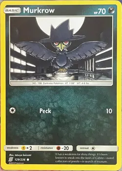 Murkrow - 129/236 - Unified Minds Pokemon 2019 - Image 1