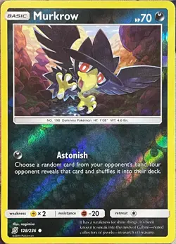 Murkrow Reverse Holo - 128/236 - Unified Minds Pokemon 2019 - Image 1