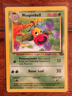 1999 Pokemon Weepinbell 48/64 Jungle Uncommon Unlimited TCG - NM/LP - Image 1