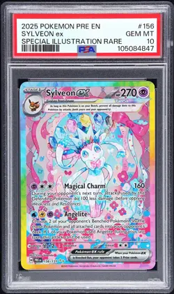 2025 POKEMON PRE EN-PRISMATIC EVOLUTIONS #156 SYLVEON EX PSA 10 - Image 1
