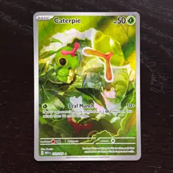Caterpie 172/165 Pokemon 151 Scarlet & Violet Illustration Rare Full Art NM - Image 1