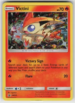 Victini - SM225 Holo P Sun & Moon Promo Pokemon Heavily Played - Image 1