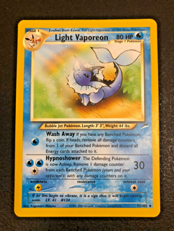 Light Vaporeon 52/105 - Pokemon Neo Destiny Unlimited Vintage - WOTC - LP - Image 1