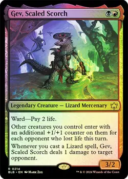 Magic The Gathering MTG GEV, SCALED SCORCH FOIL Bloomburrow NM Near Mint - Image 1