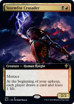 Slightly Played, English - 1 x MTG Stormfist Crusader - Extended Art Throne of E - Image 1
