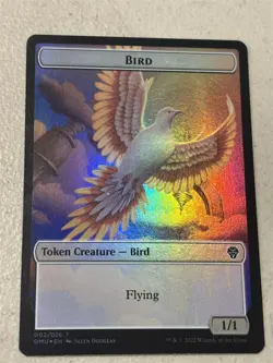 mtg foil token Bird // Merfolk, 002//005, Dominaria United, unplayed - Image 2