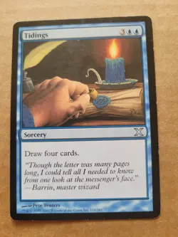 Tidings 10th Edition Tenth MTG Magic Blue #116 English Uncommon LP BULK DISCOUNT - Image 1