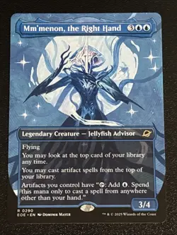 MTG Edge of Eternities Mm'menon, the Right Hand Borderless 0290 NM Rare - Image 1