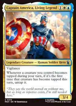 X 1 Captain America, Living Legend NM-M MSH 210 MTG Magic The Gathering - Image 1