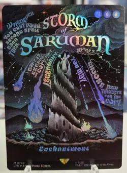 Storm of Saruman | NM FOIL Borderless Poster | Lord of the Rings MTG - Image 1