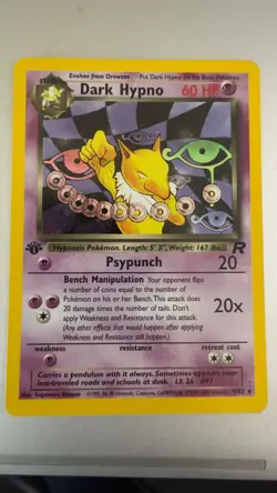 Pokemon Dark Hypno 1st Edition Team Rocket 9/82 Holo Rare Vintage WOTC LP - Image 1