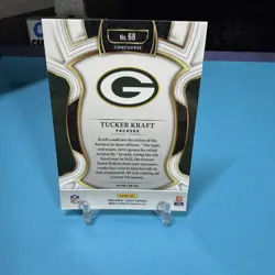 Tucker Kraft 2025 Panini Select Green Yellow Prizm Shock Green Bay Packers #68 - Image 2