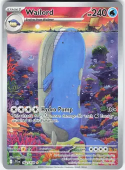 Wailord Holo Illustration Rare SV09: Journey Together 162/159 NM - Image 1