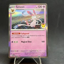 One (1) Pokemon Day 2025 Stamped Sylveon 040/131 Holo Foil Exclusive Promo Card - Image 2