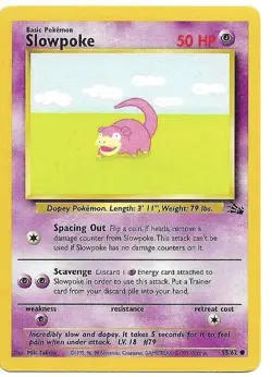 1999 Pokemon Fossil TCG Slowpoke Non-Holo Common Card 55/62 - Image 1