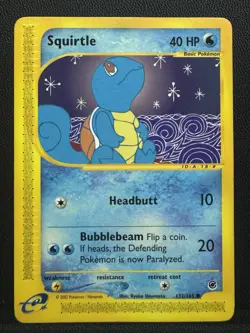 Pokemon Squirtle TCG Expedition Base Set Card 132/165 Regular Common - Image 1