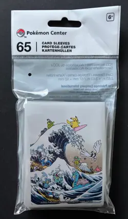 Great Wave Pikachu Sleeves X 65 Holds Pokemon Cards Centre 2023 TCG Card NEW - Image 1