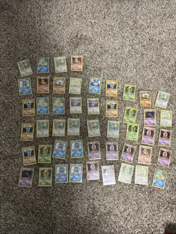 English 50 Card Lot of Base Set Sleeved 1999-2000 Pokemon MP-NM No Trainers 2 - Image 1